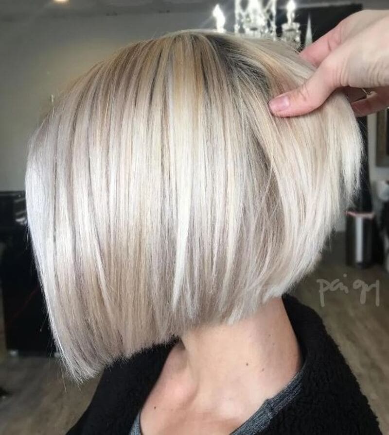 The short inverted bob is an excellent choice for those with fine hair. (Source: The Right Hairstyles)