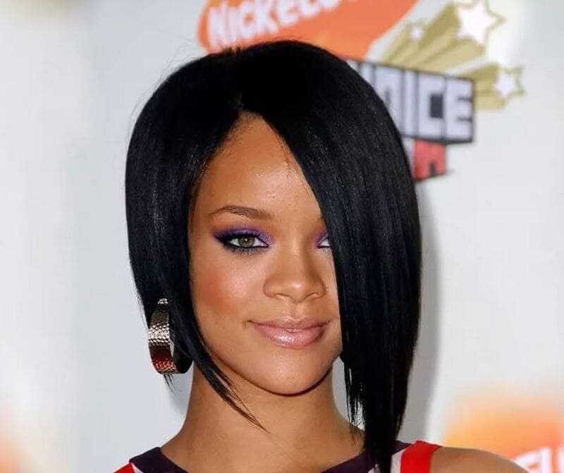 If you have straight black hair, this inverted bob with an undercut is the perfect choice. (Source: Glaminati)