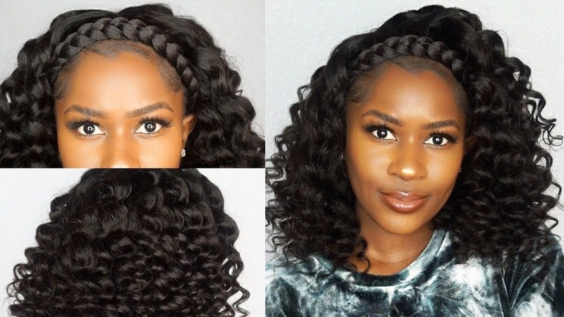 Braid as headband with curls (Source: Youtube “Mona B”)