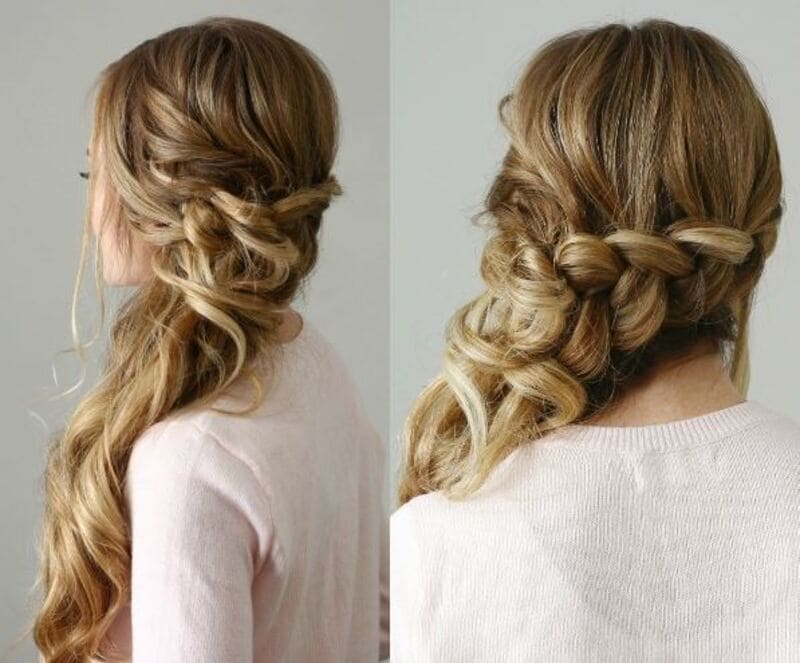 Side-swept Dutch braid is particularly suitable for those with thin hair, as the braid adds volume. (Source: MISSY SUE)