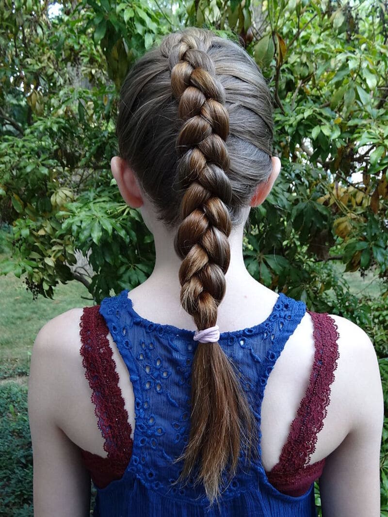 The Dutch braid, often referred to as the "reverse French braid" (Source: Wikipedia)