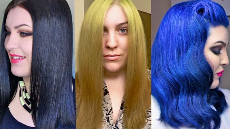 Bleaching is necessary when you want a vivid and eye-catching blue shade on black hair. (Source: YouTube)