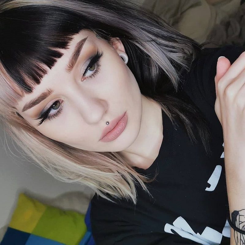 EGirl Hairstyles with Colored Bangs (Source: All Things Hair)