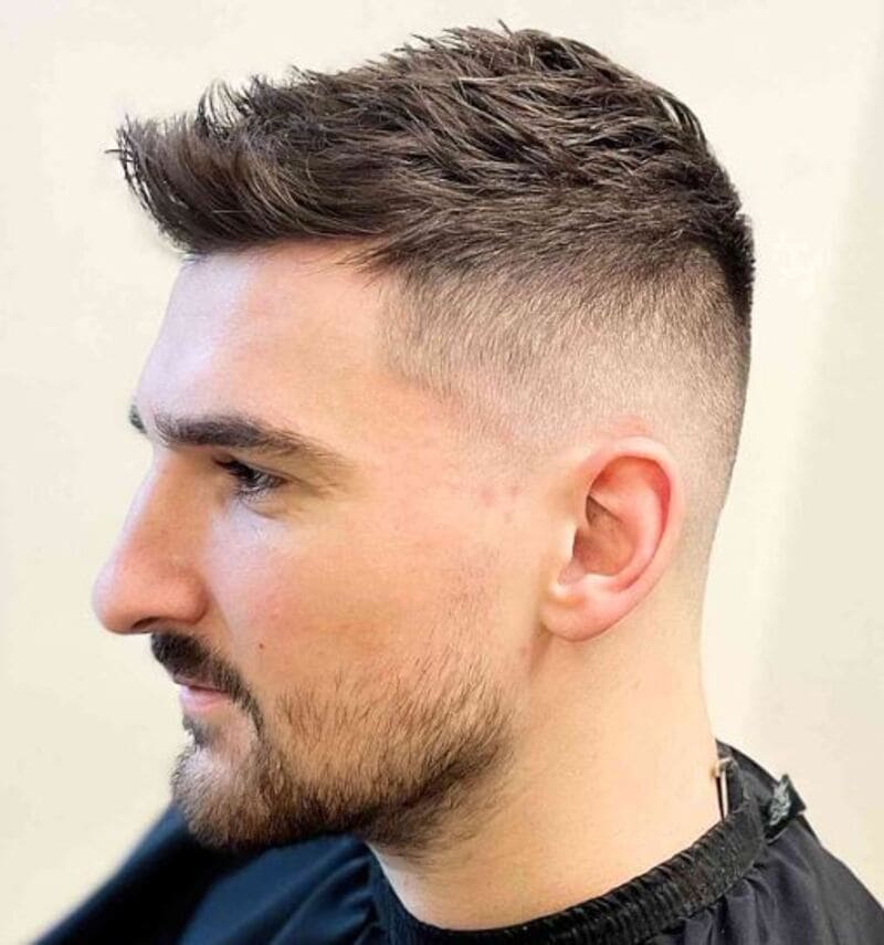 The crew cut involves cutting the back and sides slightly shorter than the hair on top. (Source: Latest-Hairstyles.com)