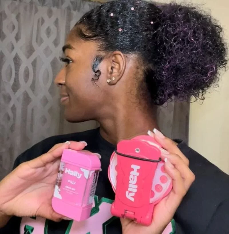 The tube of the Shade Stix also features a practical compartment at the bottom. (Source: Hally Hair)