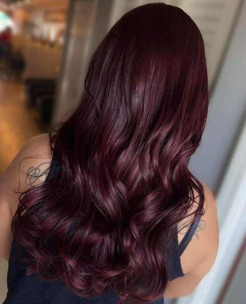 If you admire red shades with hints of purple, burgundy hair color is an ideal choice for you! (Source: Pinterest)