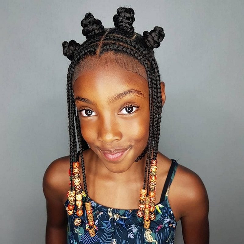 Bantu Knots with Braids (Source: Latest-Hairstyles.com)