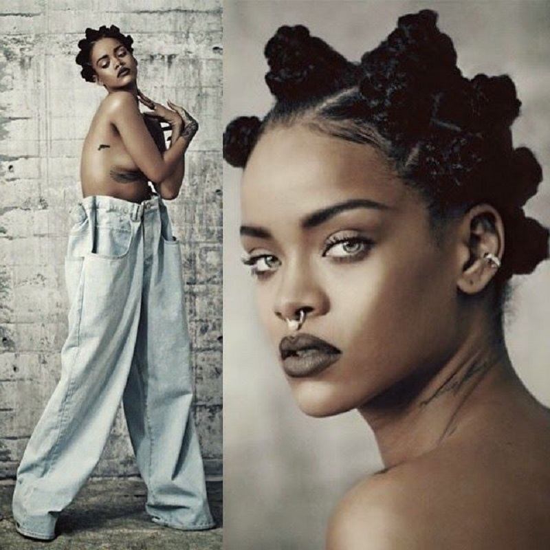 Rihanna with bantu knots (Source: Pinterest)