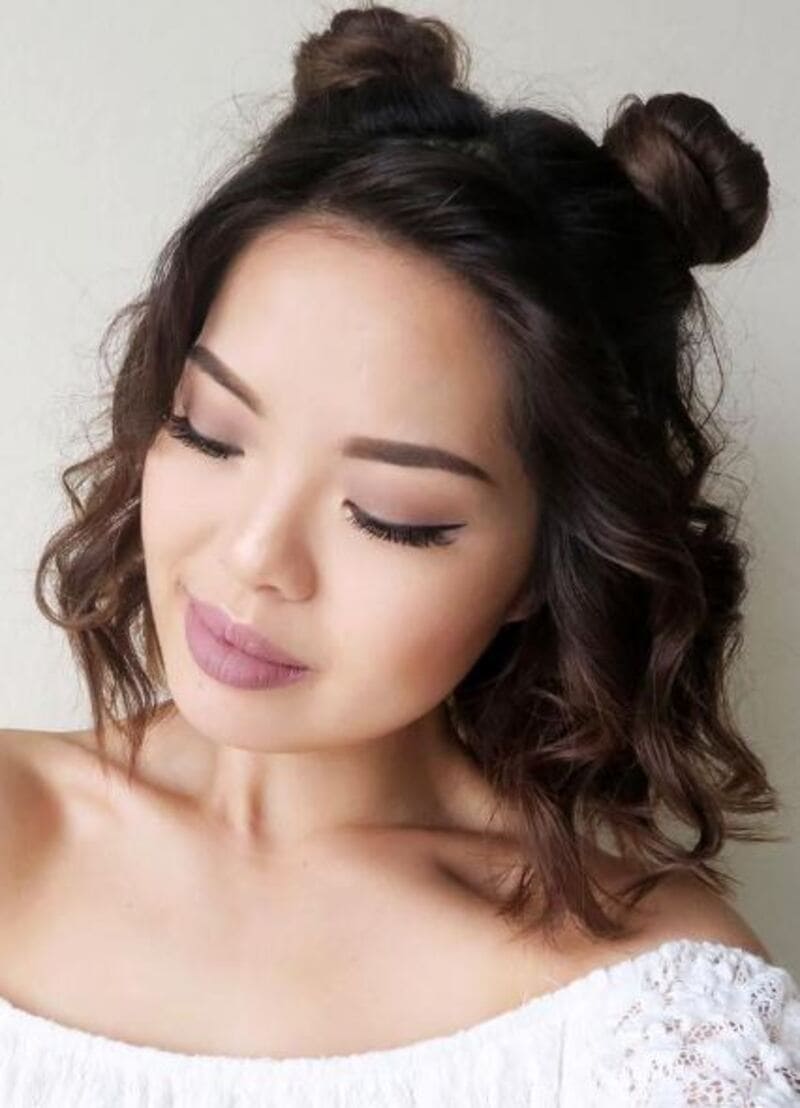 Double space buns create a fun and youthful appearance. (Source: Pinterest)