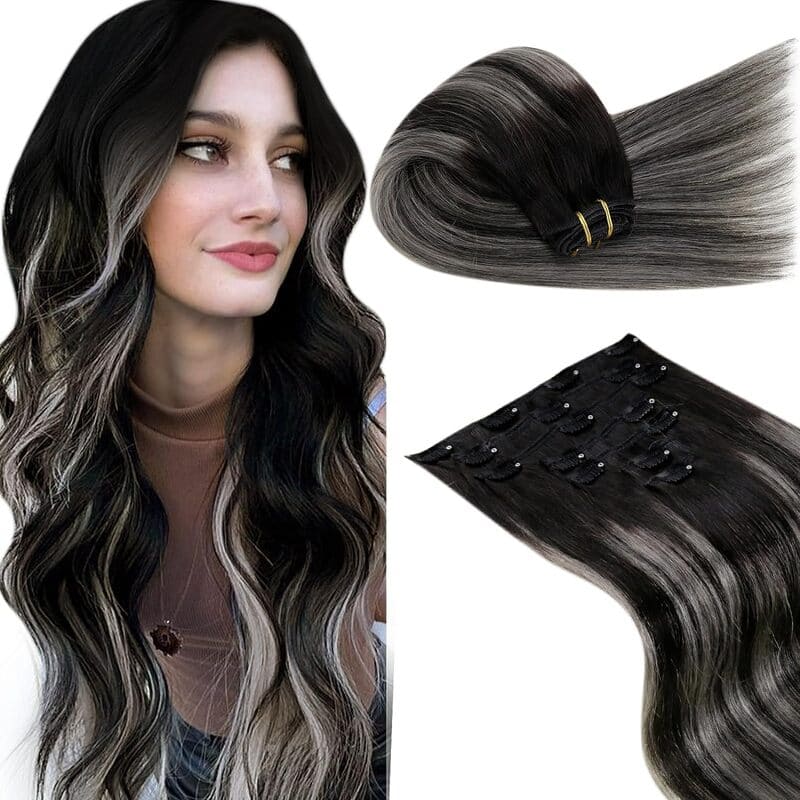 Clip-in balayage extensions come in a variety of colors and lengths (Source: Ubuy)