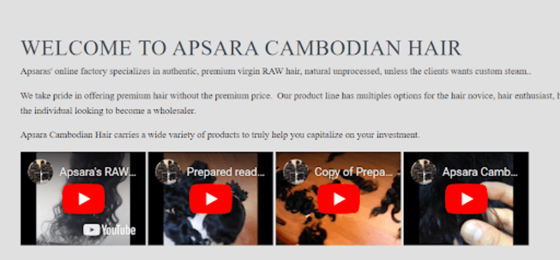 Apsaras' online factory specializes in premium virgin RAW hair (Source: Apsara)