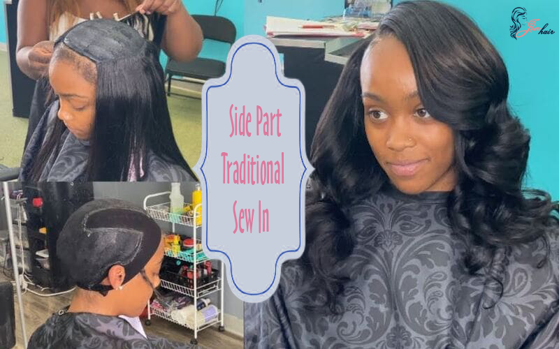 Classic Look with the Side Part Traditional Sew In