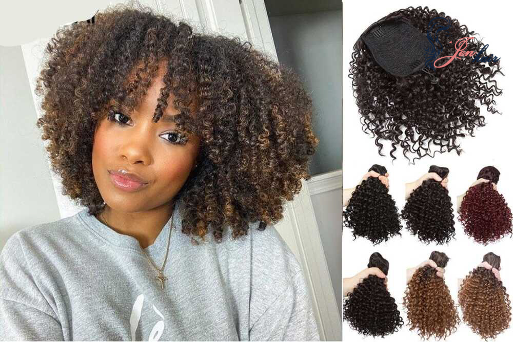 The extensions with tight ringlet coils to mimic natural African women’s hair