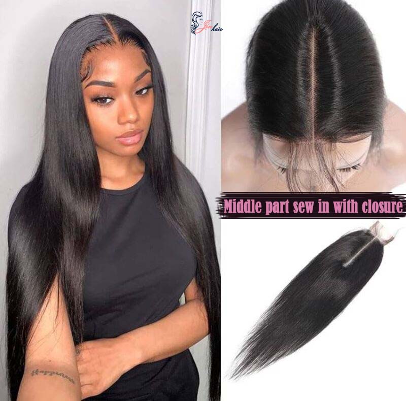 middle part sew in with closure