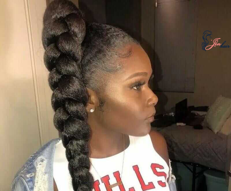 You can add fun colors or hair jewelry to this thick weave ponytail for added beauty. 