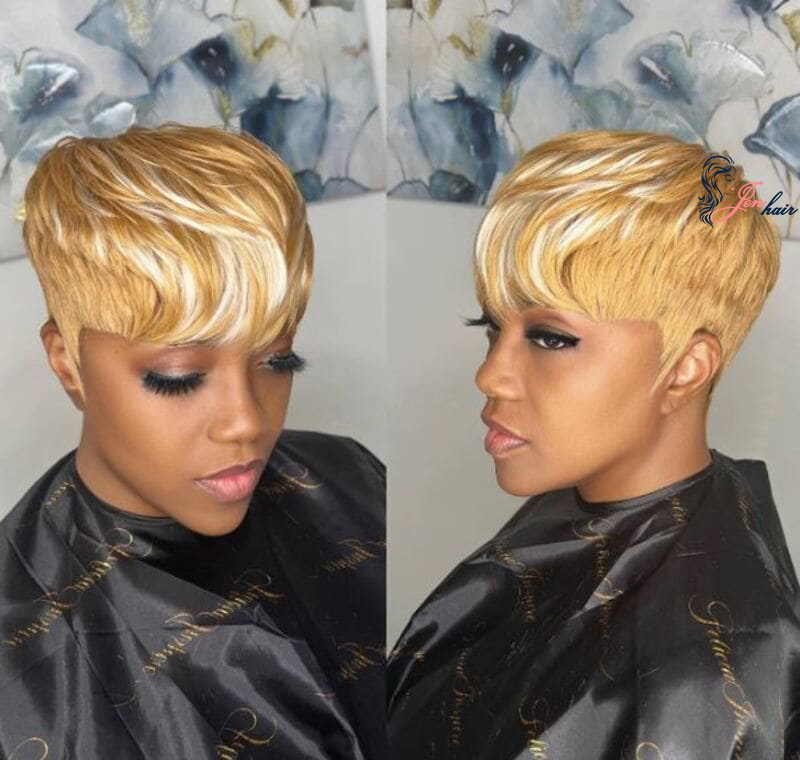 You can utilize a flat iron, curling iron, or other styling tools to style this hair. quick weave pixie cuts