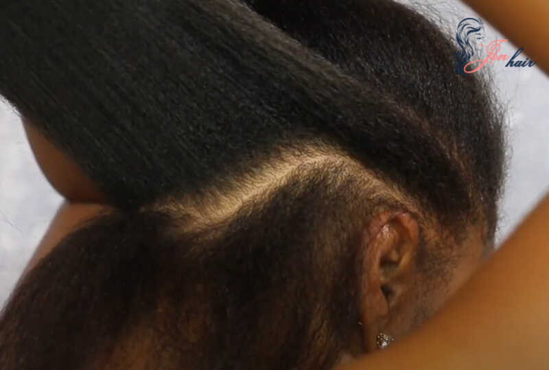 Separating hair into many section before braiding 