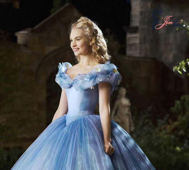 Lily James in the role of Cinderella 2015