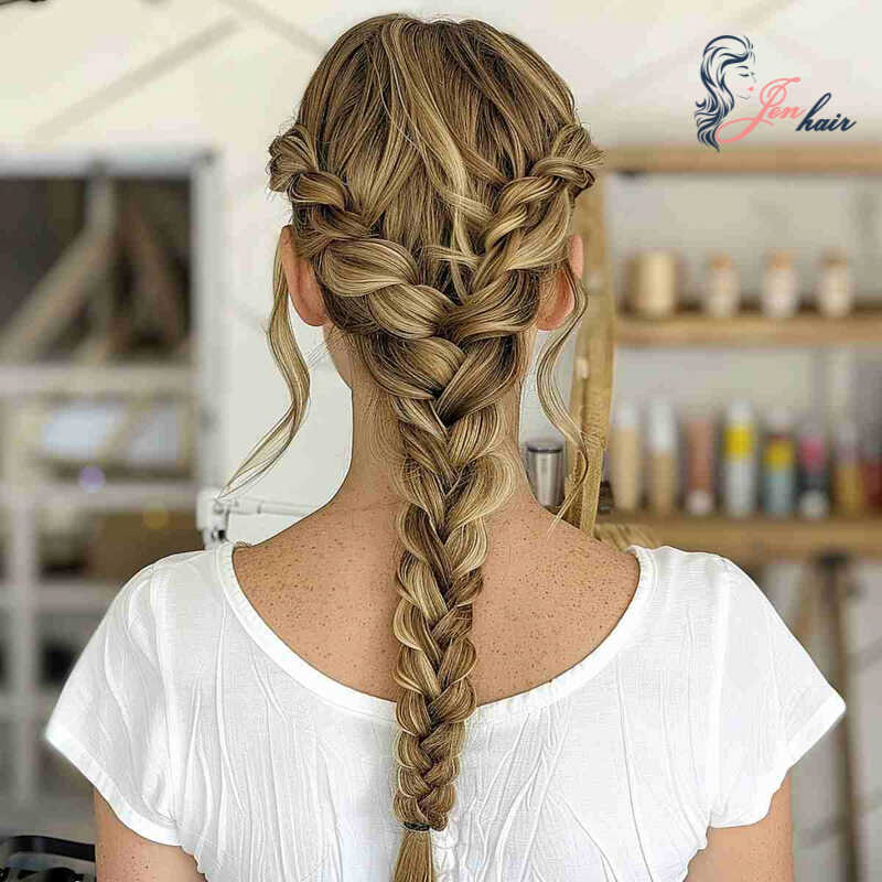  French braiding creates a neat and soft look 