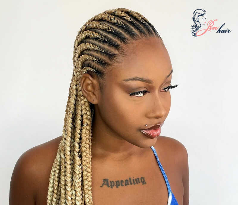 Corn braiding offers a cool look for edgy girls