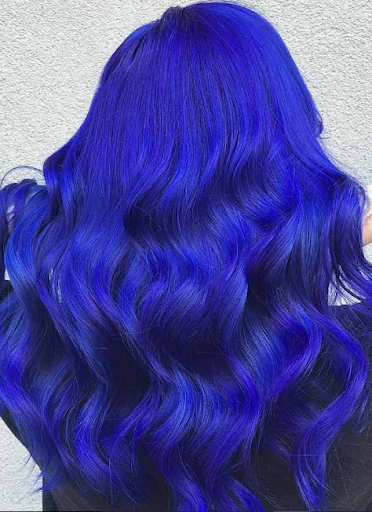 Bright navy blue hair