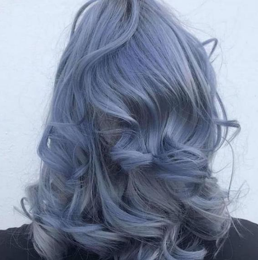 Navy blue gray hair