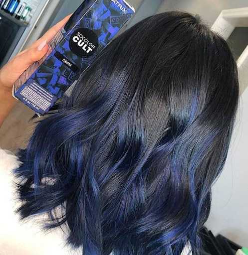 Color care products for dark blue hair dye colors