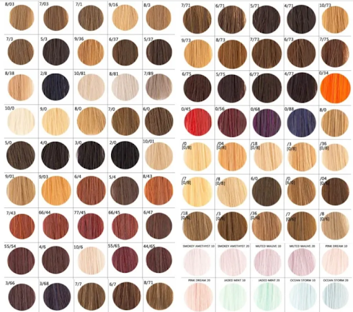 Table of Color Touch shades 