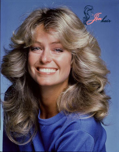 Farrah Fawcett conquered feathered layer which is biggest trend in 1980