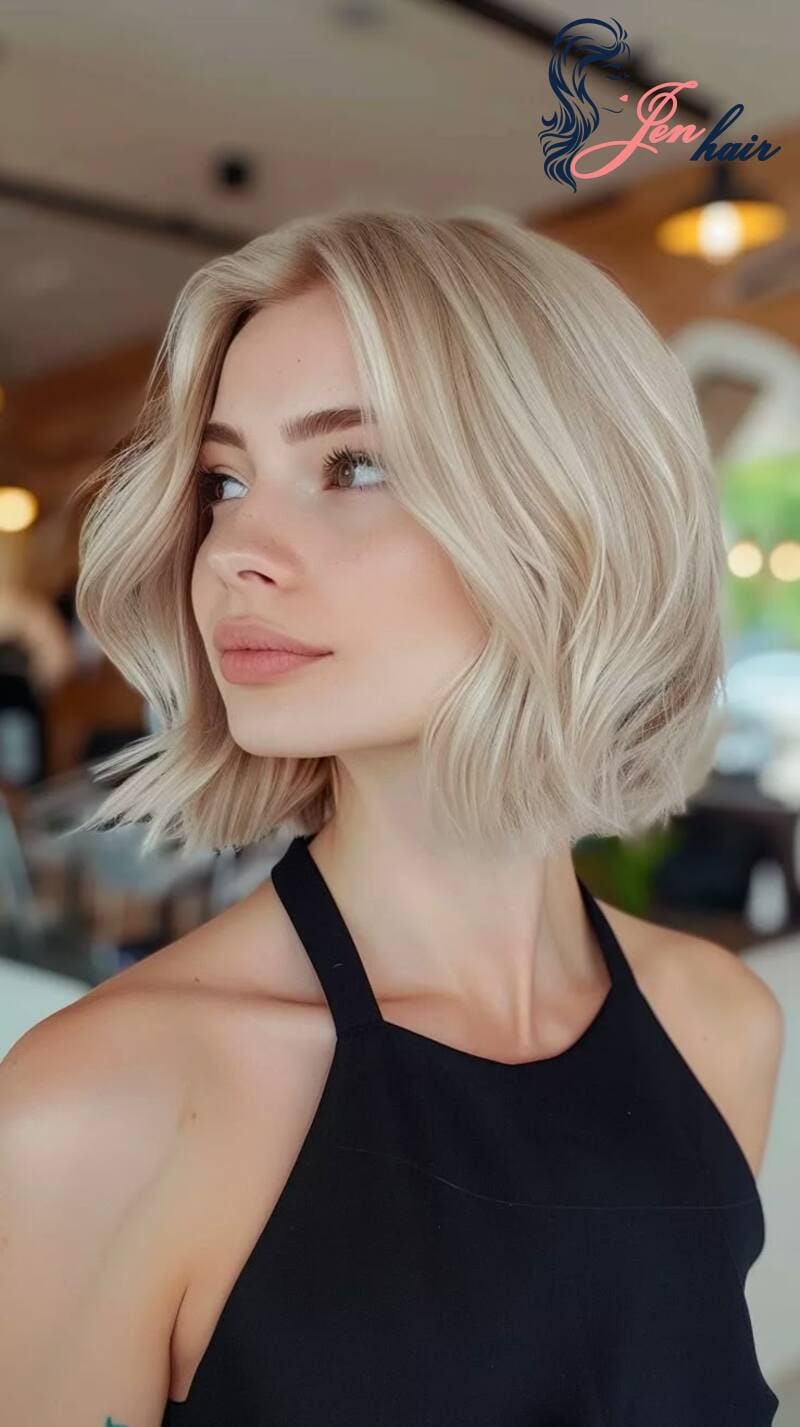 Short blonde bob, no wonder why it’s trending now! 