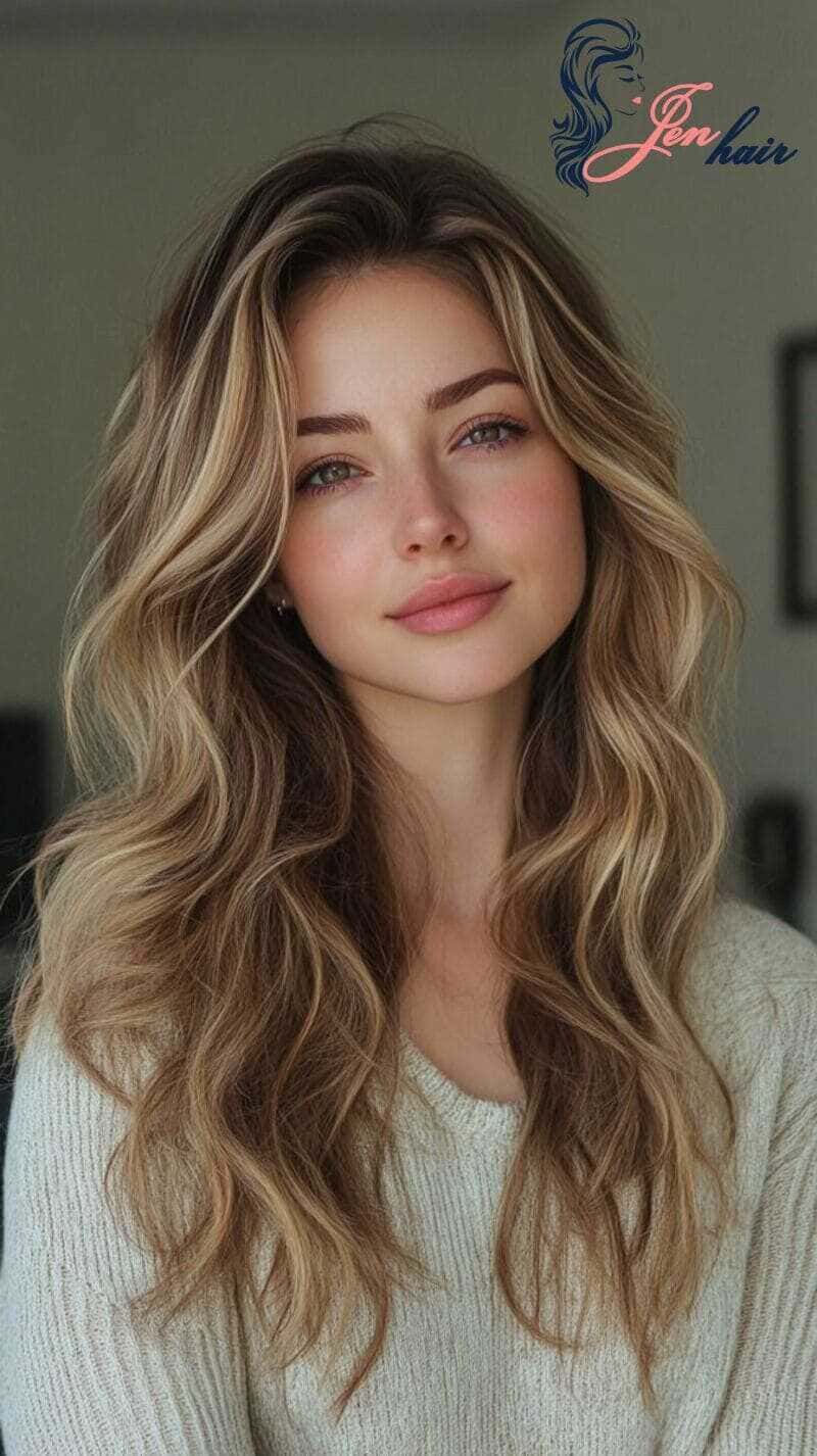 Whether your hair straight or wavy, light brown color always lighten your look  