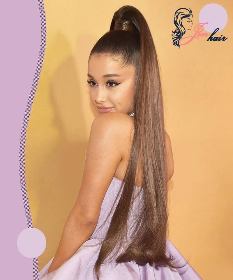 Ariana Grande with high ponytail look like a princess