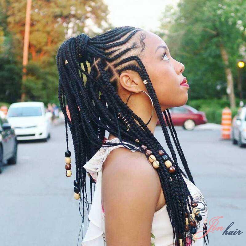 Renew your lemonade braids by high half ponytail