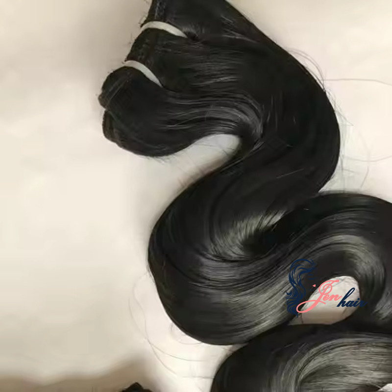 The hair maintains its original texture, offering a more natural look and feel.