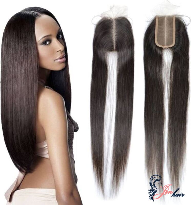 A middle part sew-in with closure is a popular and protective hairstyle