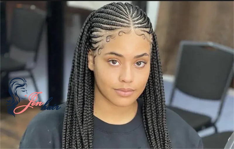 Cornrows with a side part are sleek, stylish, and full of personality 