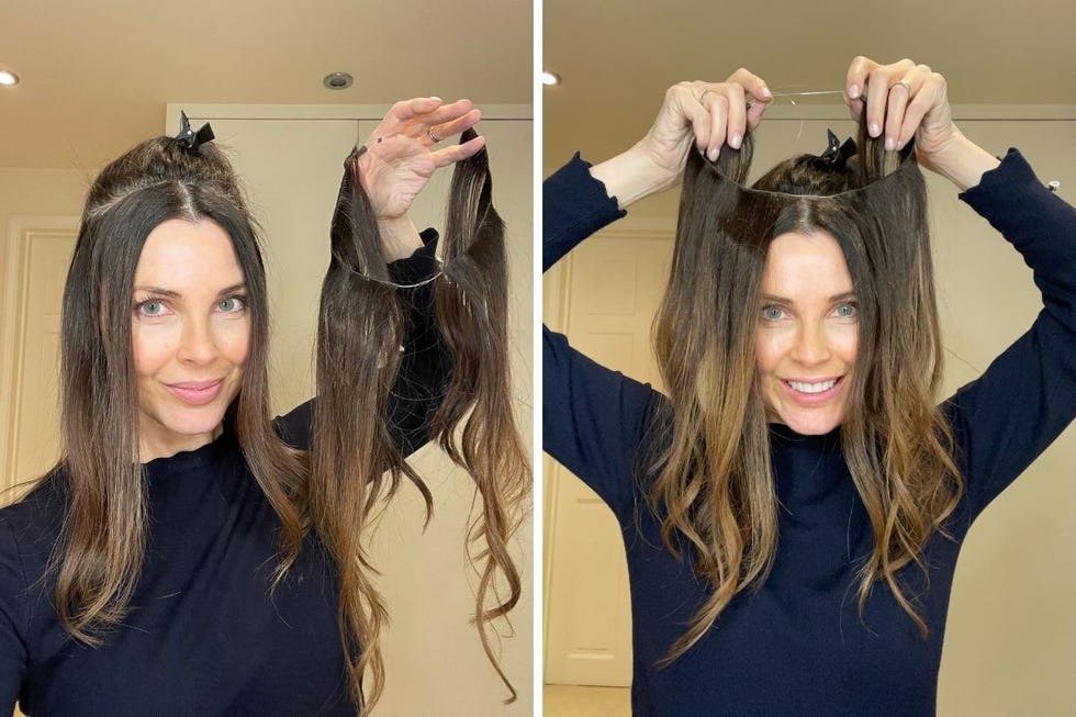 headband with hair attached