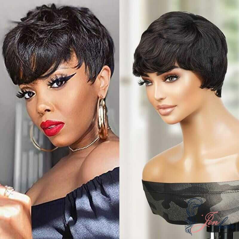 Tapered pixie with bangs
