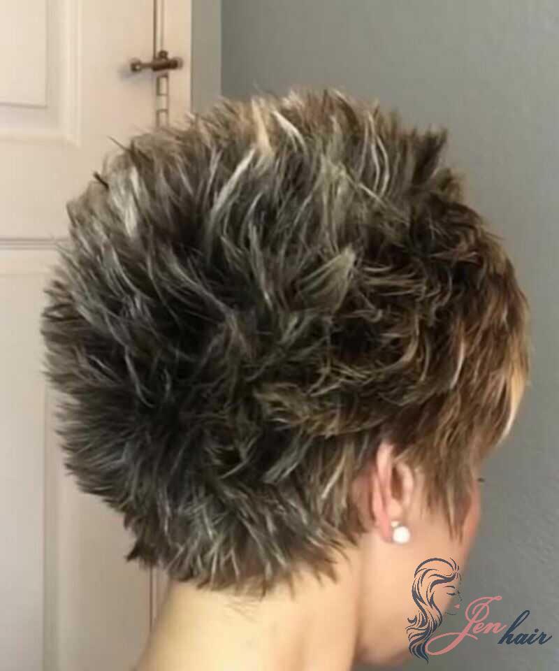 Short hair spikes with acicular texture