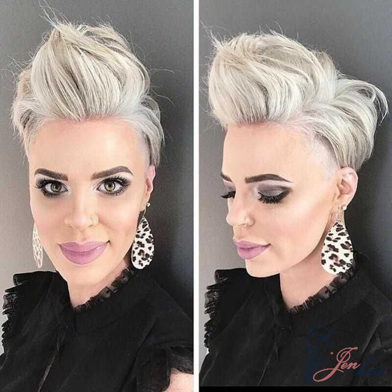 Platinum blonde faux hawk