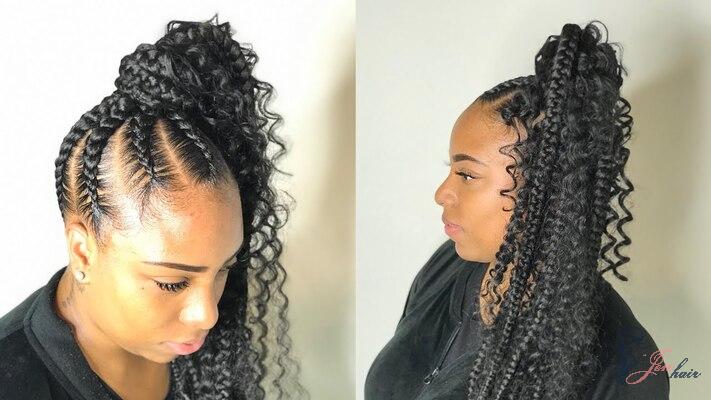 Braided Hairstyles Into a Ponytail That Make Heads Turn 8 Braided Hairstyles Into a Ponytail Curls at the end is an emphasis