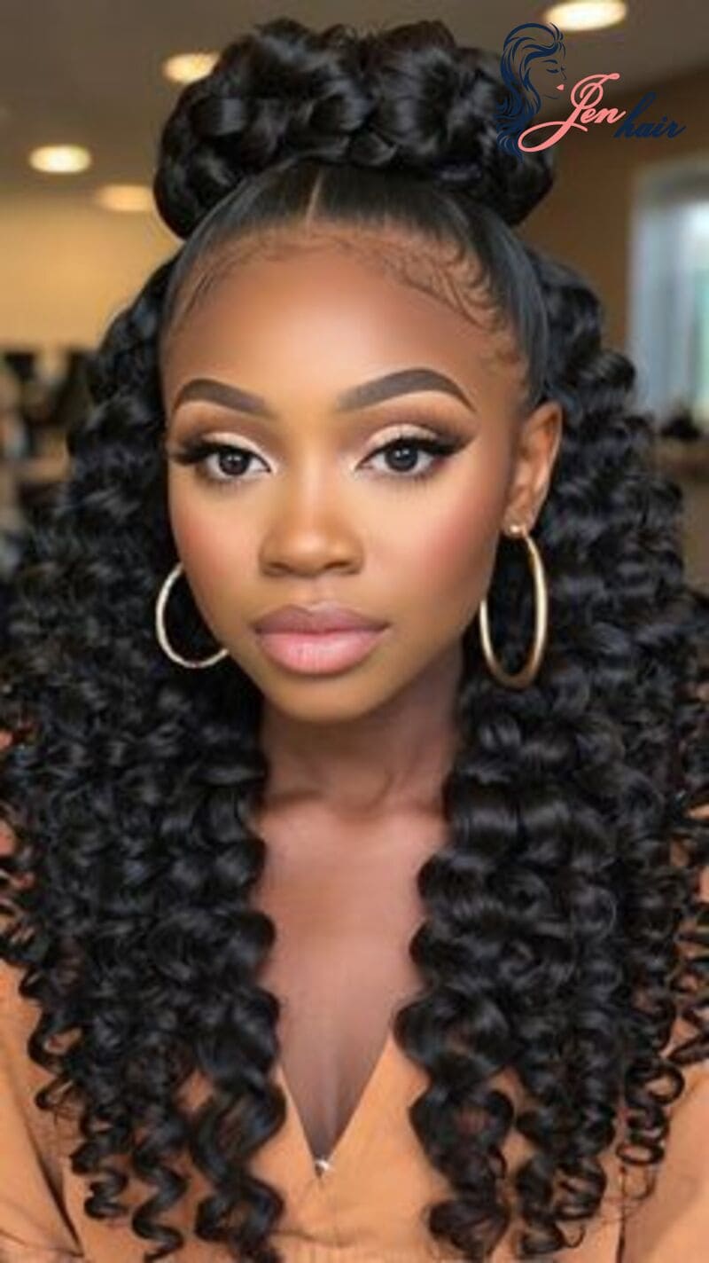 The Best Deep Wave Human Hair Bundles Styles Will Change Your Summer! 7 deep wave human hair bundles Another bun, another vibe!