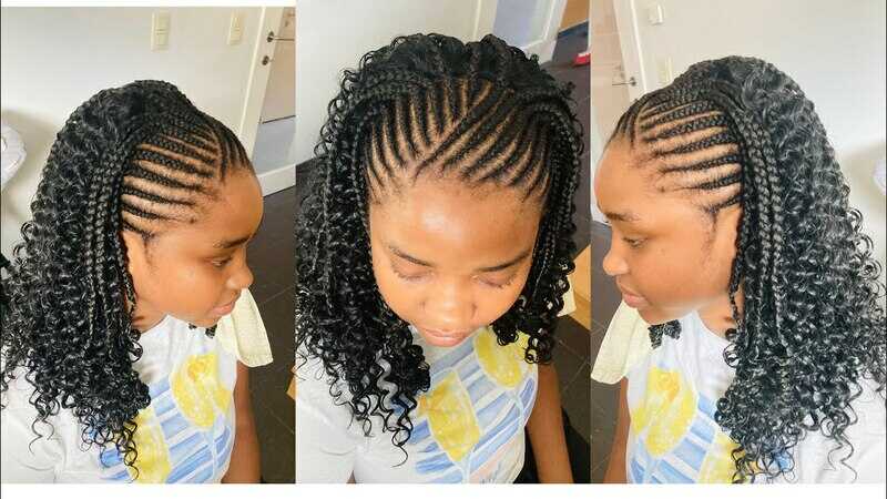 The perfect combination of decorative side braids and sleek cornrows