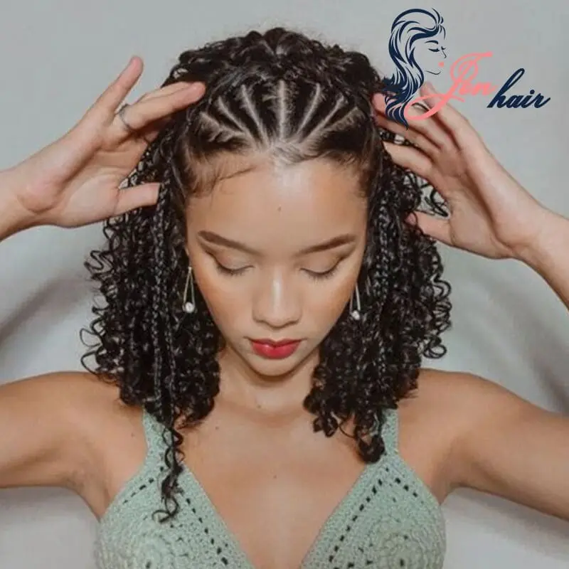 Short hair? You’ll never go wrong with a sewin with braids in front