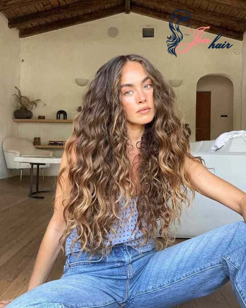 Beachy curls can work with feathered hair too! 